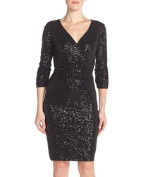 NUE by Shani Ruched Sequin Sheath Dress