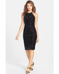 Eliza J Sequin Velvet Sheath Dress