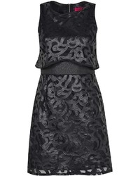 Boohoo Orla Leather Look Lace Woven Shift Dress