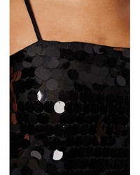 Missguided Bey Black Sequin Disc Dress