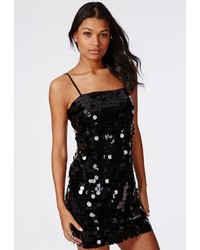 Missguided Bey Black Sequin Disc Dress