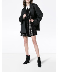 Ashish Sequinned Mini Dress With Contrasting Collar And Cuffs