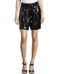 See by Chloe Belted Sequined Shorts Black