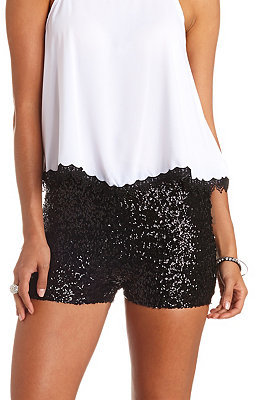 Charlotte Russe High Waisted Sequin Shorts | Where to buy & how to ...