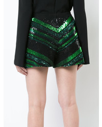 Sally Lapointe Sequin Knit Chevron Shorts