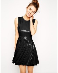 Asos Collection Mesh And Sequin Skater Dress