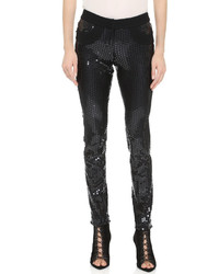 Vera Wang Collection Sequined Skinny Pants