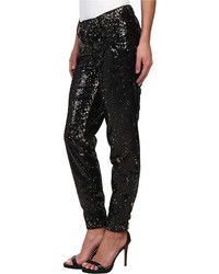 CJ by Cookie Johnson Prominent Ankle Trouser W Sequin Fabric In Blackbronze