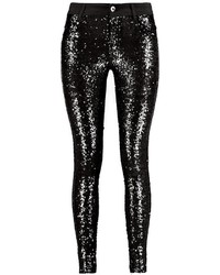 Boohoo Royah Sequin Front Super Skinny Trousers