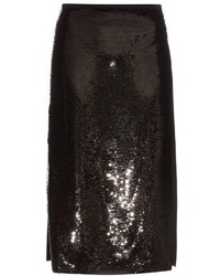 Rochas High Waisted Sequin Midi Skirt