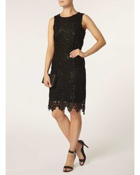 Dorothy Perkins Black Sequin Lace Shell Top