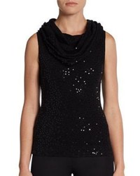 Minnie Rose Marily Sequined Cowlneck Top