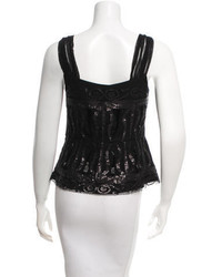 Magaschoni Sequin Accented Silk Top W Tags