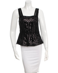 Magaschoni Sequin Accented Silk Top W Tags