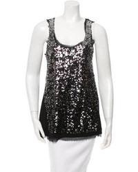 Magaschoni Sequin Embellished Silk Top