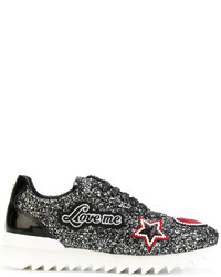 Philipp Plein Glitter And Patch Detail Sneakers