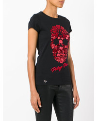 Philipp Plein Sequin Skull T Shirt