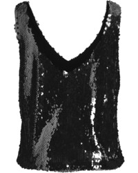 Sally Lapointe Stretch Sequin Scoop Neck Tank
