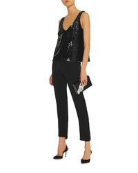 Sally Lapointe Stretch Sequin Scoop Neck Tank