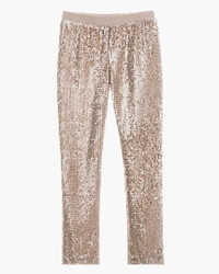 Sequins And Panne Tapered Ankle Pants