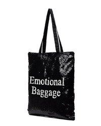 Ashish Black Emotional Baggage Sequin Tote Bag
