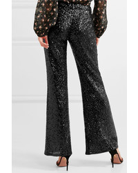 Anna Sui Sparkling Nights Sequined Mesh Flared Pants