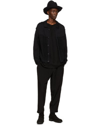 Yohji Yamamoto Black Cotton Cardigan