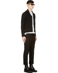 Thom Browne Black Knit Shawl Collar Cardigan