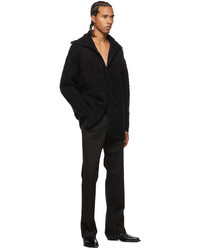 AMOMENTO Black Mohair Boucl Oversized Cardigan