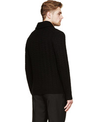Burberry London Black Cable Knit Cardigan