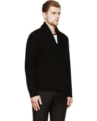 Burberry London Black Cable Knit Cardigan