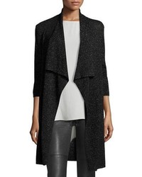 Eileen Fisher Merino Shimmer Cardigan Black Plus Size