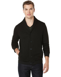 Perry Ellis Quilted Shawl Button Front Cardigan