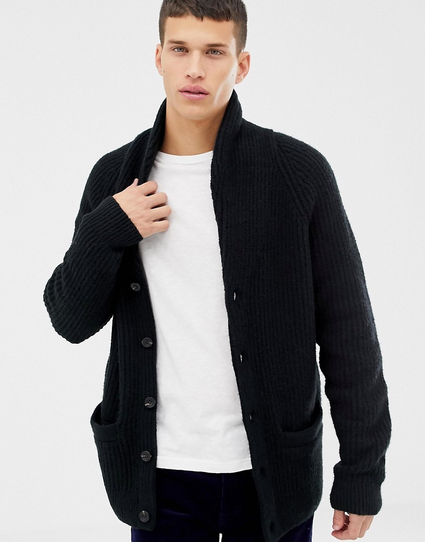 Abercrombie & Fitch Shawl Collar Knit Cardigan In Black, $66 | Asos ...