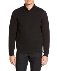 Calibrate Quilted Shawl Collar Sweater