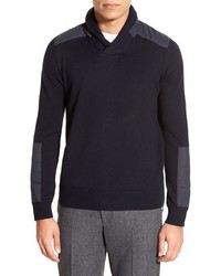 Kenneth Cole Black Label Contrast Panel Shawl Collar Sweater