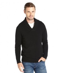 Harrison Taupe Cashmere Knit Shawl Collar Sweater
