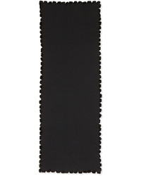Neiman Marcus Fur Pompom Border Wrap Black