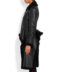 Givenchy Asymmetric Shearling Coat Black