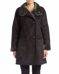 Gallery Faux Shearling Trimmed Coat