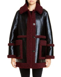 Stand Studio Haley Colorblock Faux Shearling Coat