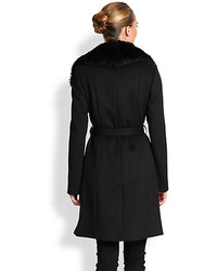 Diane von Furstenberg Janice Fur Collar Coat