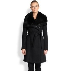 Diane von Furstenberg Janice Fur Collar Coat