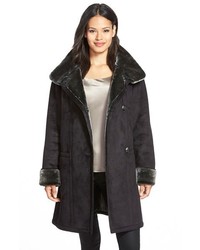 Gallery Stand Collar Faux Shearling Coat