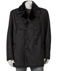 Big Tall Excelled Faux Shearling Pea Coat