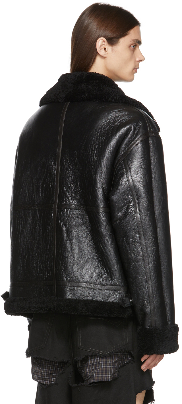 Vetements Black Inside Out Shearling Jacket, $5,760 | SSENSE | Lookastic