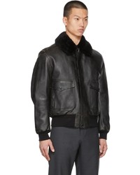 Burberry Black Leather Ketton Jacket