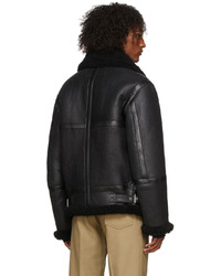 Acne Studios Black Shearling Aviator Jacket