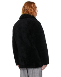 Yves Salomon Army Black Shearling Buttoned Jacket