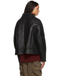 Julius Black Shearling Leather Coat
